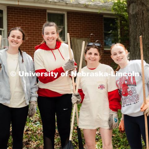 The Big Event is an annual single-day-of-service benefiting local nonprofits and residents in the greater Lincoln community. Volunteers helped clean up private properties, residences, and local parks. May 4, 2024. Photo by Kylie Galvin / Office of Student Affairs.